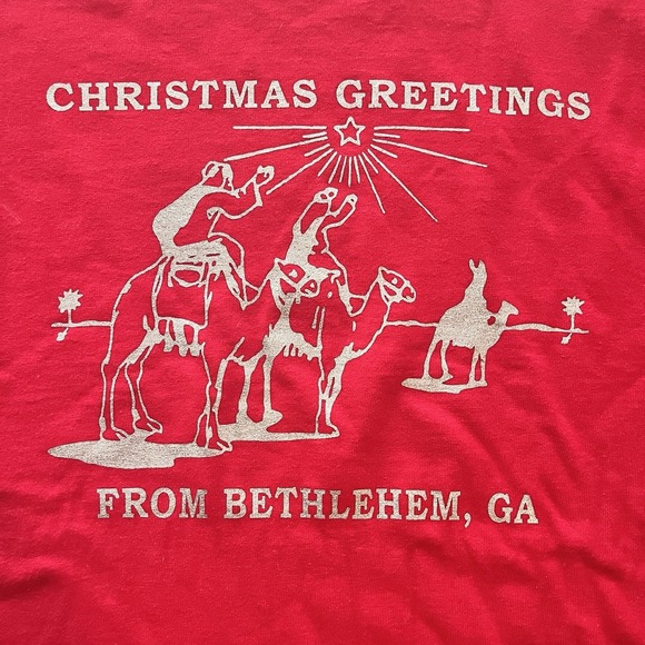 Hanes Other - Bethlehem Georgia Post Office‎ Red Christmas Card Stamp Hanes T Shirt Adult M